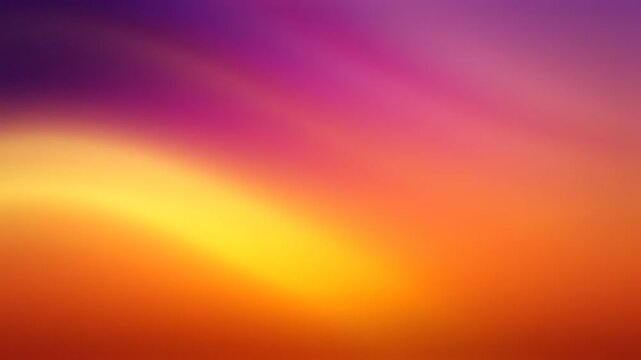 An abstract image features a smooth color gradient from deep purple to sunset hues of orange and yellow, creating a warm vibe
