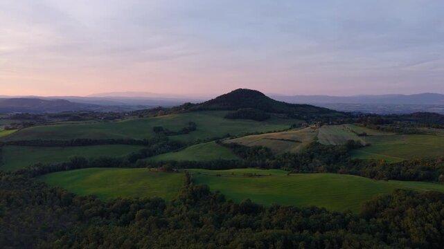 Sunset Over Cipressi di Monticchiello, Tuscany Hills