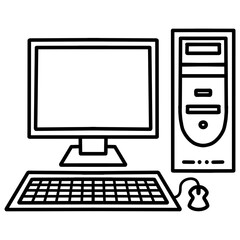 Fototapeta premium computer illustration outline 