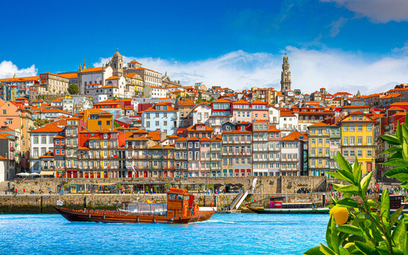 Beautiful view of the city of Porto on a beautiful summer day. Porto, Portugal