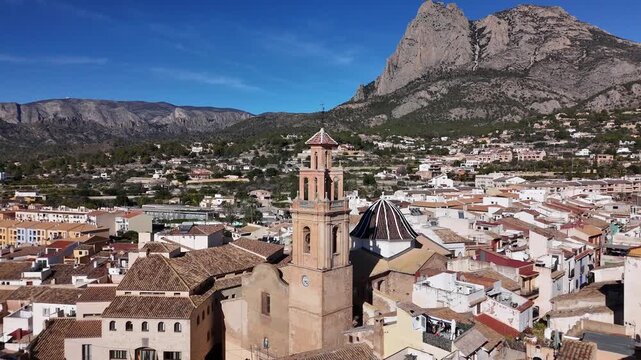 Polop Alicante Aerial View Church and Mountain Landscape