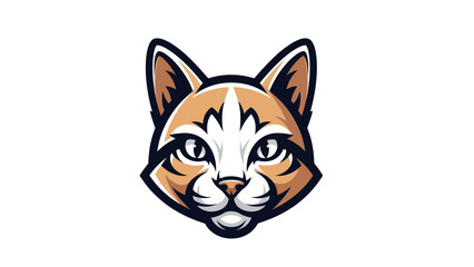 Fototapeta premium Stylized cat head mascot illustration