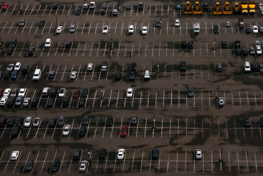 A parking lot from the air.