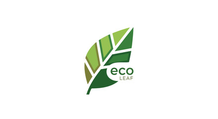 Obraz premium A green leaf logo with the words eco leaf on a white background