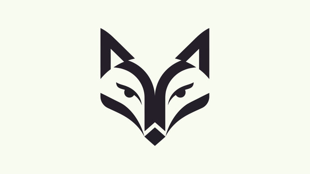 Stylized fox head logo design