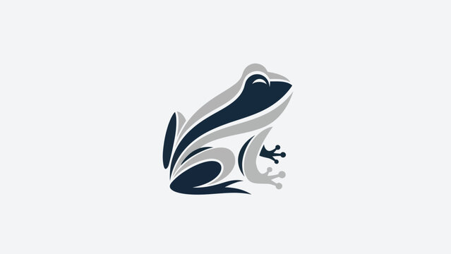 Stylized frog icon on white background