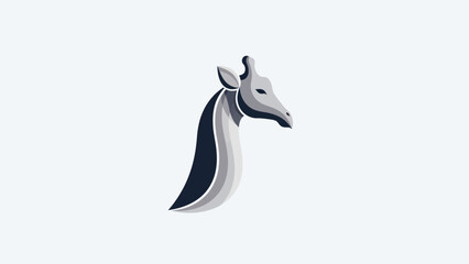 Stylized giraffe head logo on white © Imam