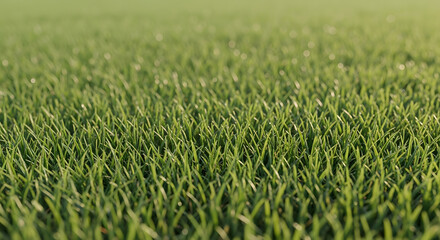 Obraz premium Emerald carpet of grass: Close-up of verdant grass, the blades catching the light, evoking a sense of nature's serenity and vitality.