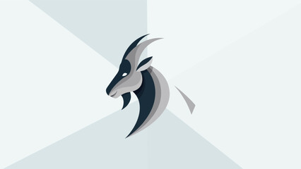 Obraz premium Stylized goat head illustration on white