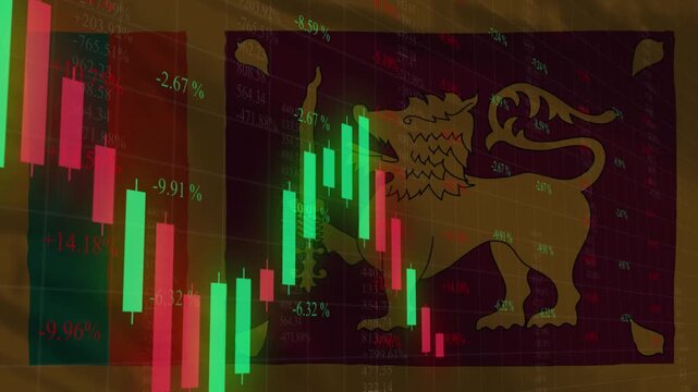Sri Lanka Economic Indicators: A visual representation of Sri Lanka's economic performance, overlaid with dynamic charts reflecting market trends and financial data.
