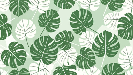 Fototapeta premium Tropical Monstera Leaf Pattern Seamless Background for Decor & Design
