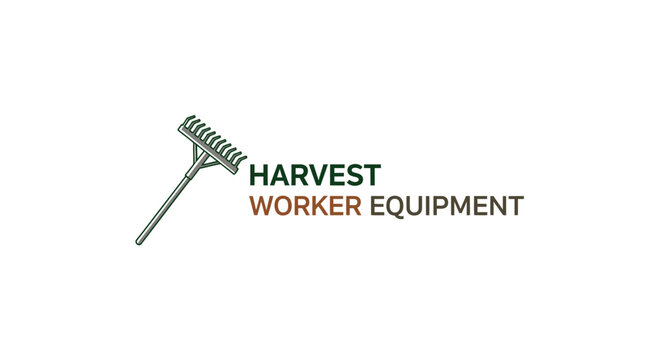 Harvest worker equipment logo graphic design.