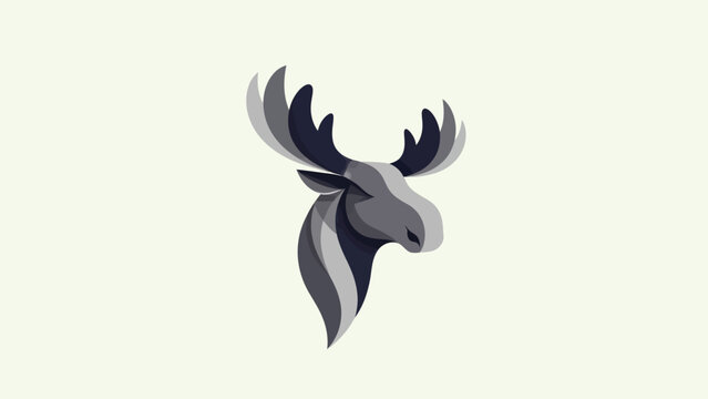 Stylized moose head illustration