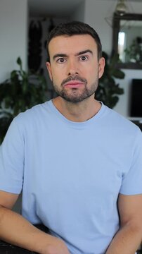 Erratic man blinking too many times 