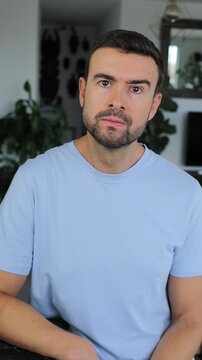 Erratic man blinking too many times 