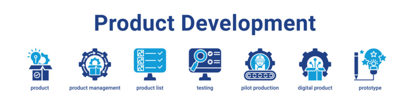 Product Development Icon Banner and Collection