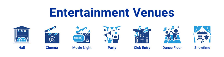 -Entertainment Venues Icon Banner and Collection © RanuKumbolo.lab
