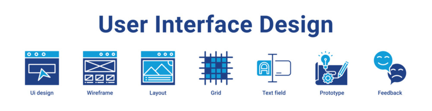 -User Interface Design Icon Banner and Collection