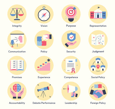 A collection of clip art related to election candidates.