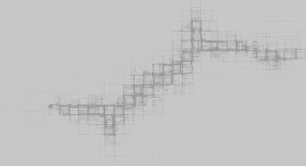 Obraz premium Wireframe 3D Model Structure Design.