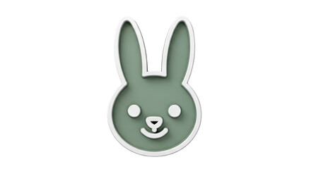 Obraz premium Green and White 3D Bunny Icon