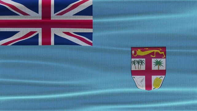Fiji flag waving in the wind with high quality fabric texture