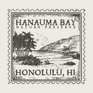 Hanauma Bay Nature Preserve Oahu Hawaii Marine Life Conservation Passport Stamp