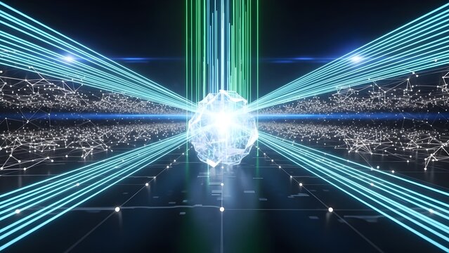 Luminous high-density particle streams create stunning sci-fi currents with deep contrast in 12K resolution