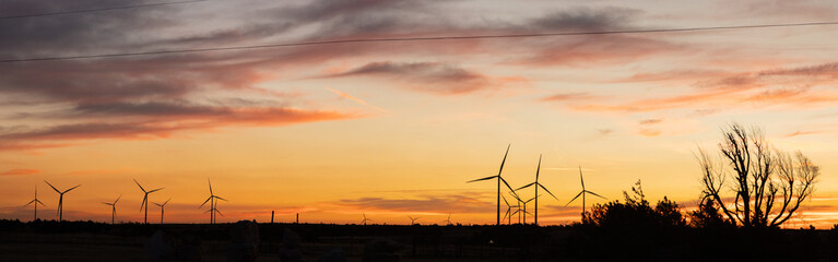 Fototapeta premium Panorama of sunrise in Oklahoma USA