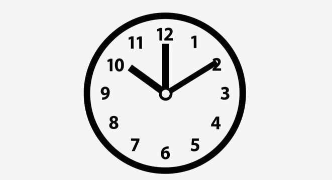 Analog clock face with black hands.