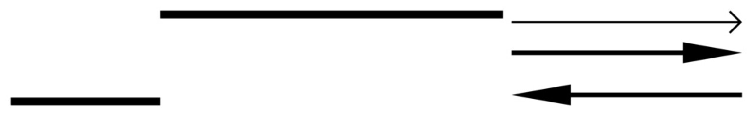 Obraz premium Navigation, direction, movement, progress, pathways, decision-making. Black arrows pointing in various directions and lengths. Navigation and direction concept