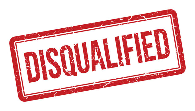 Red grunge rubber stamp with text disqualified, isolated on transparency background, vector illustration