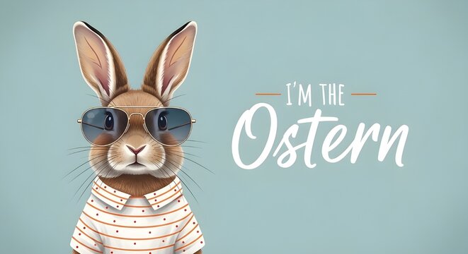 Frohe ostern konzept mit lustigem osterhasen in buntem osterei auf gr nem hintergrund ferien feiertag gru karte mit deutschem text