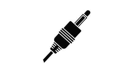 Fototapeta premium Vector illustration&nbsp;of black silhouette of a 35mm audio jack connector