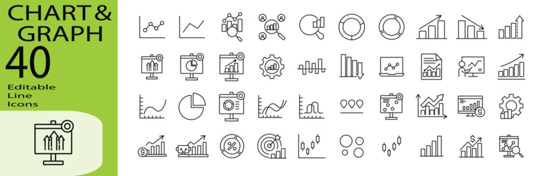Chart & Graph icon set. Editable stroke.