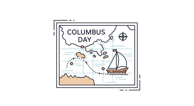 Historical maritime discovery journey illustrated on a classic map for the annual observance of