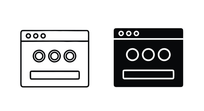 Vector illustration&nbsp;of web browser window icon set, flat design style, vector illustration