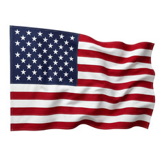 Fototapeta premium American Flag Stars and Stripes Waving on Dark Background – USA National Flag Isolated Photo