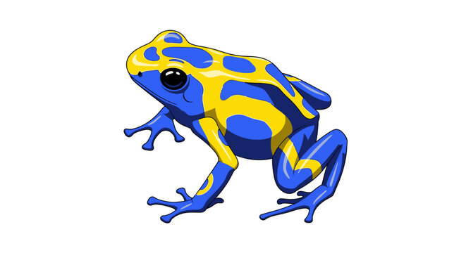 Poison dart frog in profile view.