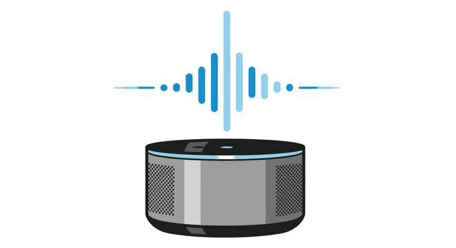 Smart speaker with sound wave.