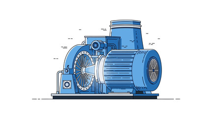 Detailed drawing of industrial pump. © yaraa