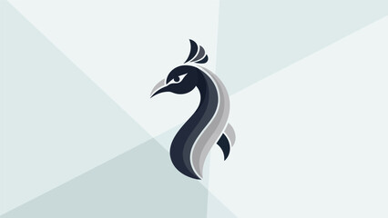 Fototapeta premium Abstract peacock logo on white background