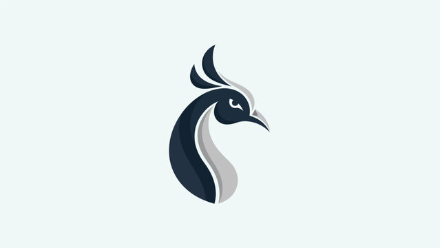 Abstract peacock logo on white background