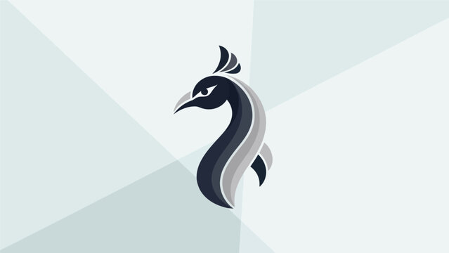 Abstract peacock logo on white background