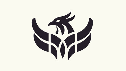 Obraz premium Abstract phoenix logo design on light background