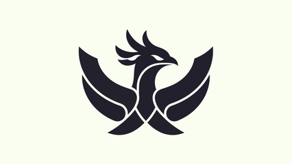 Fototapeta premium Abstract phoenix logo design on light backdrop