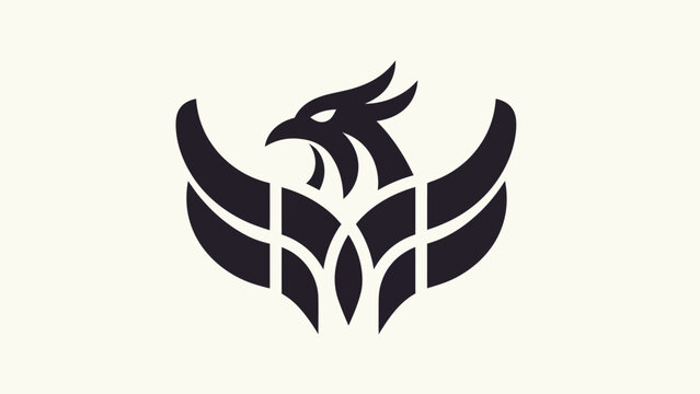 Abstract phoenix logo design on light background