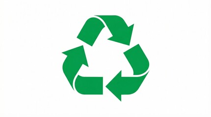 Fototapeta premium Green recycling symbol, a universal sign for environmental protection, sustainable practices, waste management, resource conservation, and ecological awareness