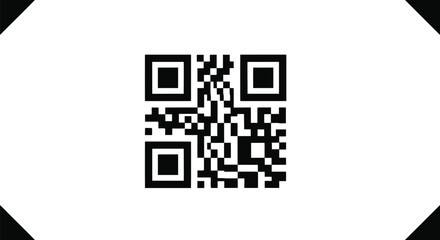 Fototapeta premium Flat isolated 2d icon of black qr code on for scanning purposes