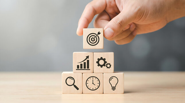 Business strategy with goal, growth, innovation, planning, and teamwork concept